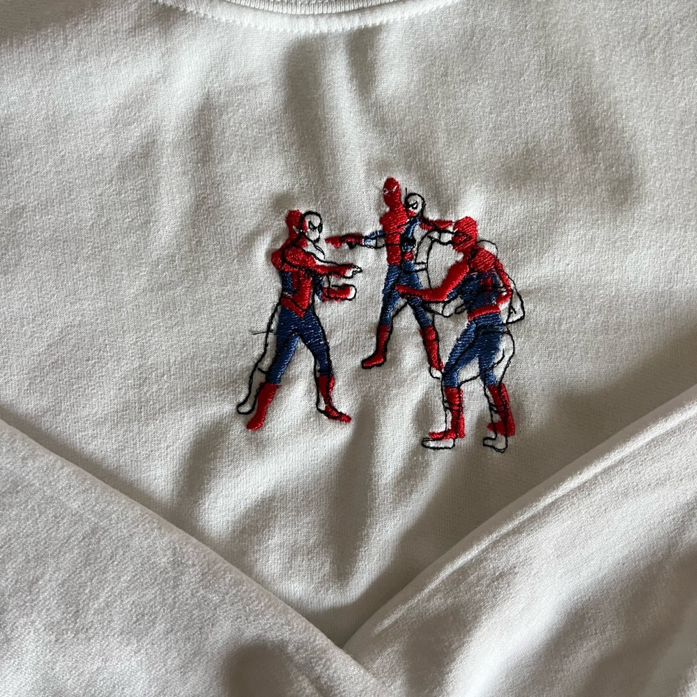 3 Spider-Man white crewneck